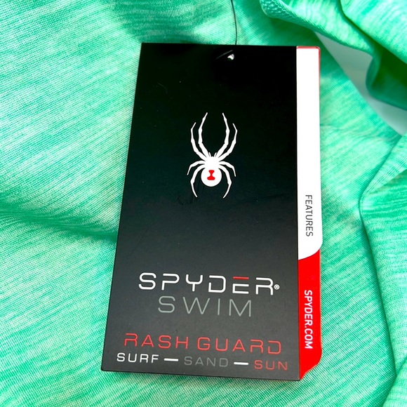 SPYDER SWIM RASH GUARD SURF SAND SUN SHIRT YPF 30+, BEAUTIFUL LIGHT GREEN, XL - Picture 9 of 13